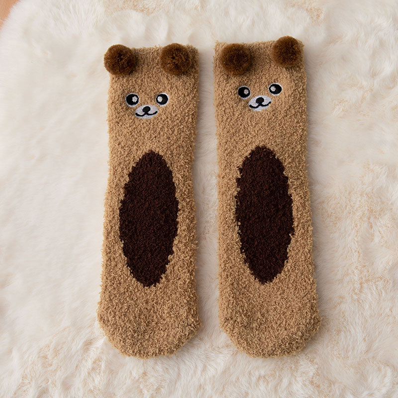 Women's Cartoon Coral Fleece Warm Socks