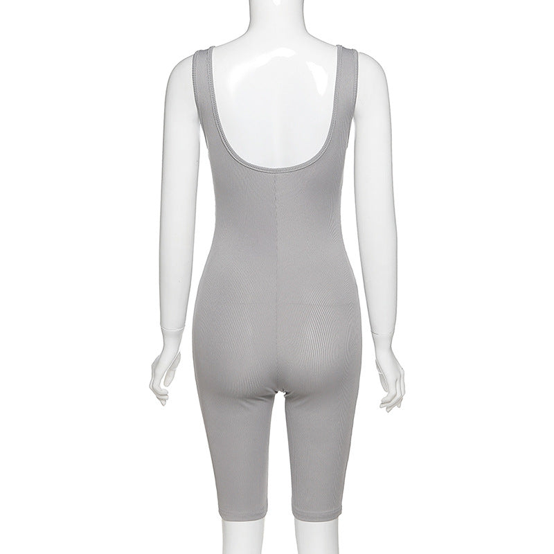 High-Waisted Athletic Bodysuit Shorts for Women