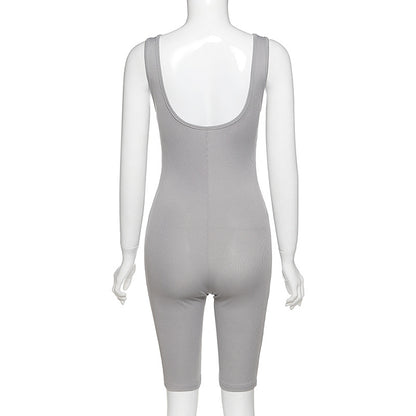 High-Waisted Athletic Bodysuit Shorts for Women