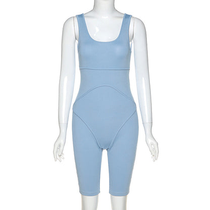 High-Waisted Athletic Bodysuit Shorts for Women