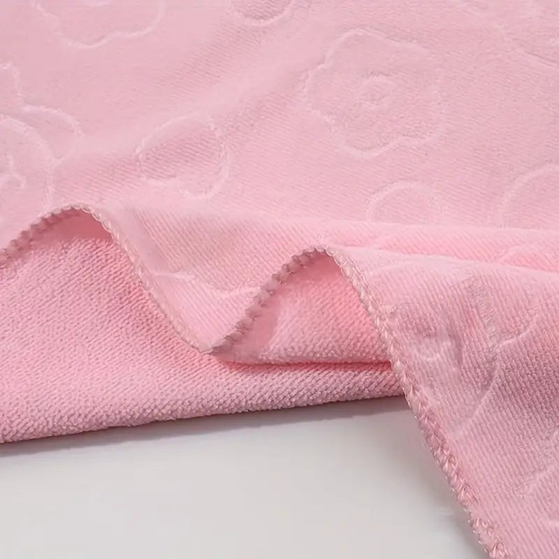 2pcs Microfiber Bathroom Towels with Bear Flowers - AriaCo.
