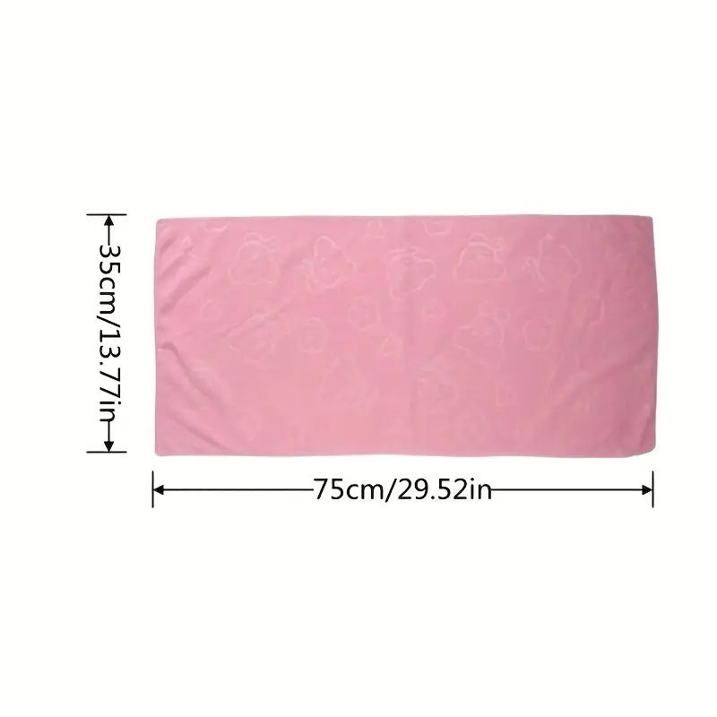 2pcs Microfiber Bathroom Towels with Bear Flowers - AriaCo.