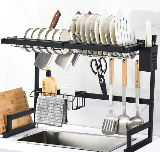 Stainless Steel Sink Rack for Dish Storage and Drainage
