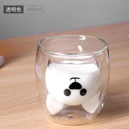 Easter Bunny Double-Layer Insulated Glass Cup