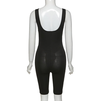 High-Waisted Athletic Bodysuit Shorts for Women