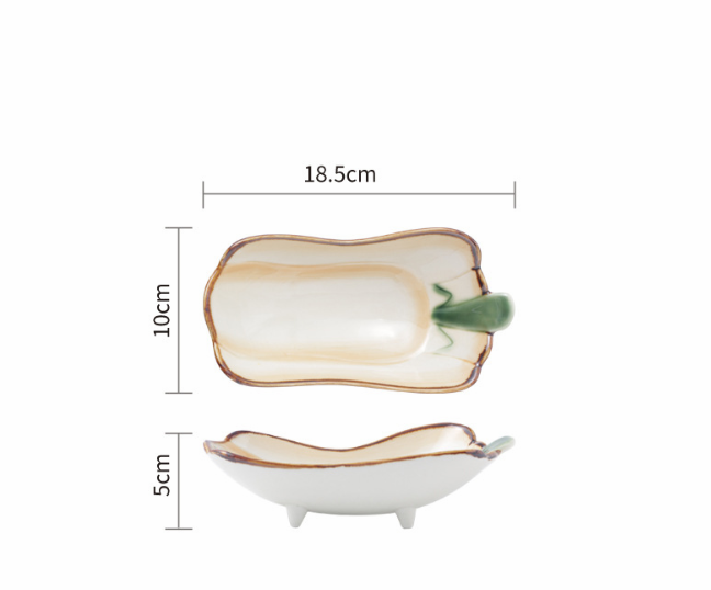 Cute Japanese Ceramic Snack Plates for Home Use
