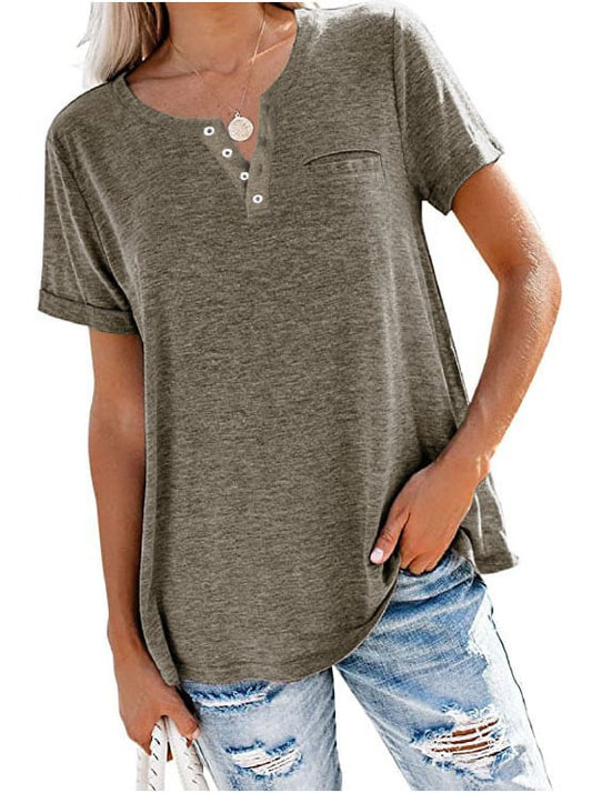 Casual Solid Color Loose Long Sleeve T-Shirt