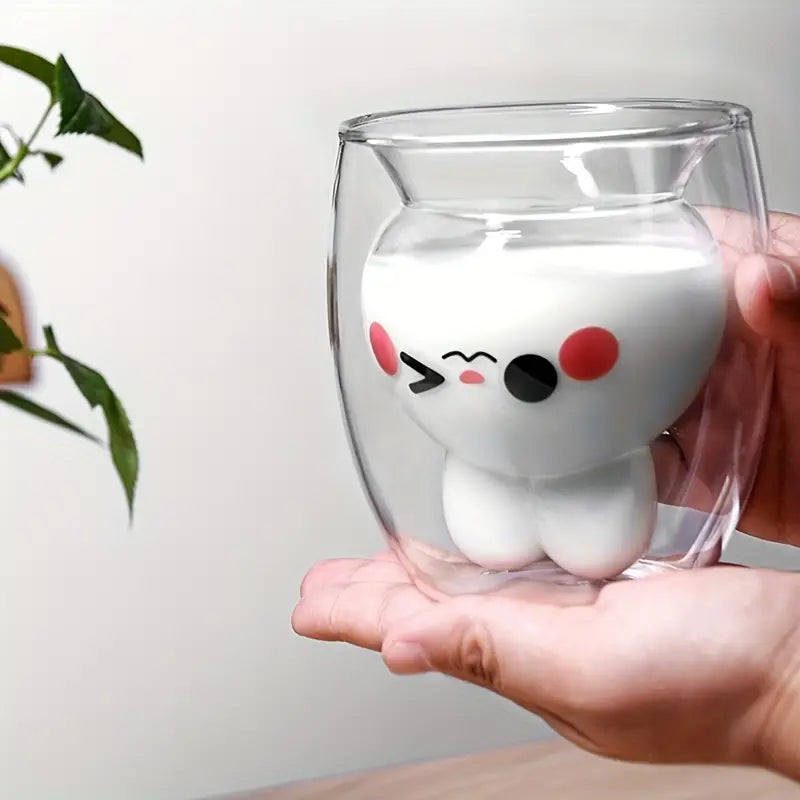 Easter Bunny Double-Layer Insulated Glass Cup