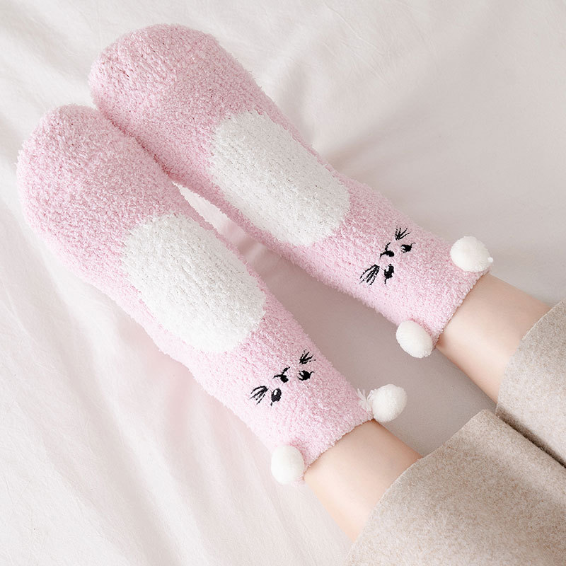 Women's Cartoon Coral Fleece Warm Socks
