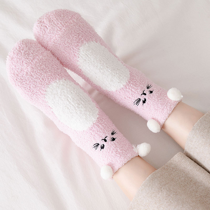 Women's Cartoon Coral Fleece Warm Socks