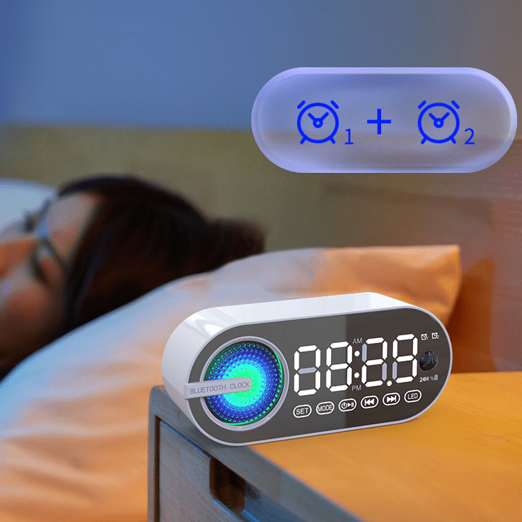 Bluetooth Alarm Clock Speaker with FM Subwoofer Portable - AriaCo.
