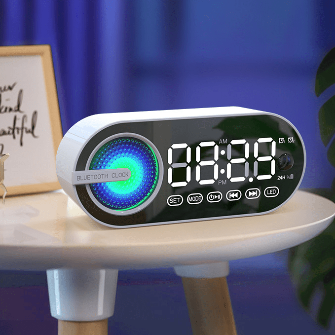 Bluetooth Alarm Clock Speaker with FM Subwoofer Portable - AriaCo.