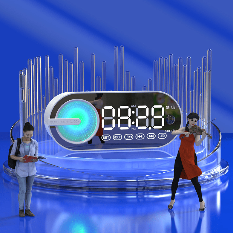 Bluetooth Alarm Clock Speaker with FM Subwoofer Portable - AriaCo.