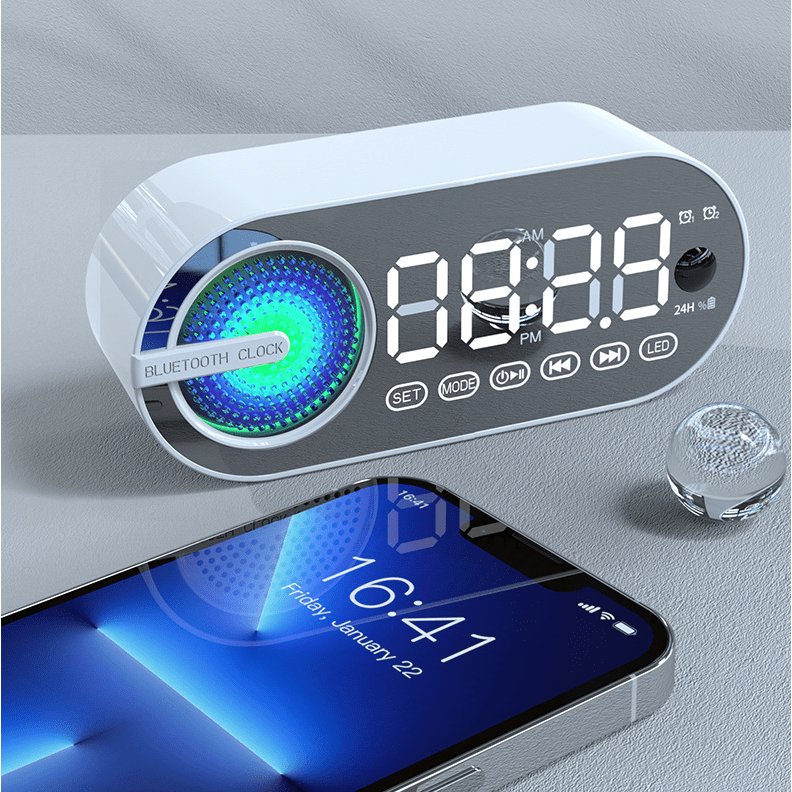 Bluetooth Alarm Clock Speaker with FM Subwoofer Portable - AriaCo.