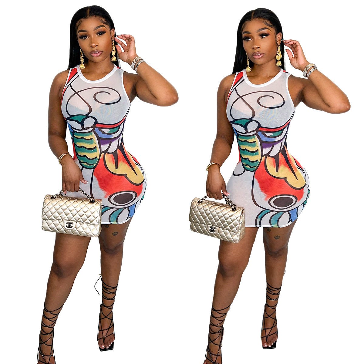 BN259 Women's Spring/Summer Sleeveless Dress - AriaCo.