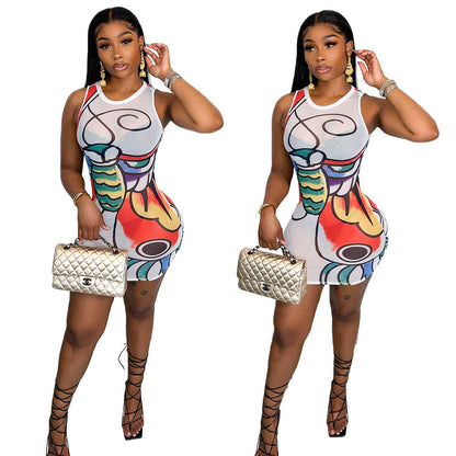 BN259 Women's Spring/Summer Sleeveless Dress - AriaCo.