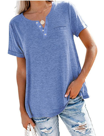 Casual Solid Color Loose Long Sleeve T-Shirt - AriaCo.