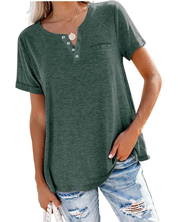 Casual Solid Color Loose Long Sleeve T-Shirt - AriaCo.