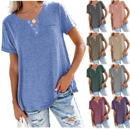 Casual Solid Color Loose Long Sleeve T-Shirt - AriaCo.