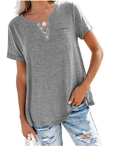 Casual Solid Color Loose Long Sleeve T-Shirt - AriaCo.