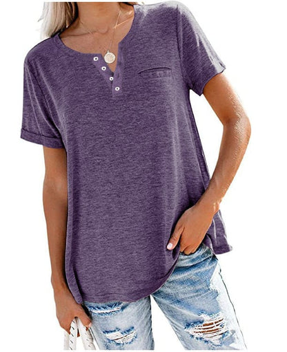 Casual Solid Color Loose Long Sleeve T-Shirt - AriaCo.