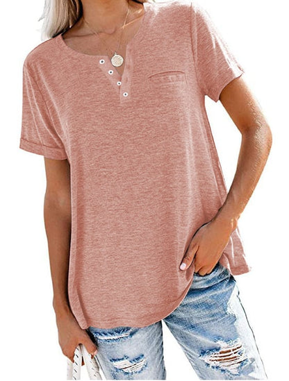 Casual Solid Color Loose Long Sleeve T-Shirt - AriaCo.