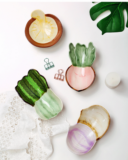 Cute Japanese Ceramic Snack Plates for Home Use