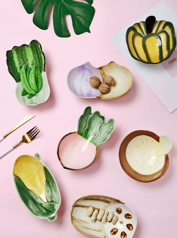 Cute Japanese Ceramic Snack Plates for Home Use - AriaCo.
