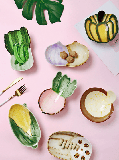 Cute Japanese Ceramic Snack Plates for Home Use - AriaCo.