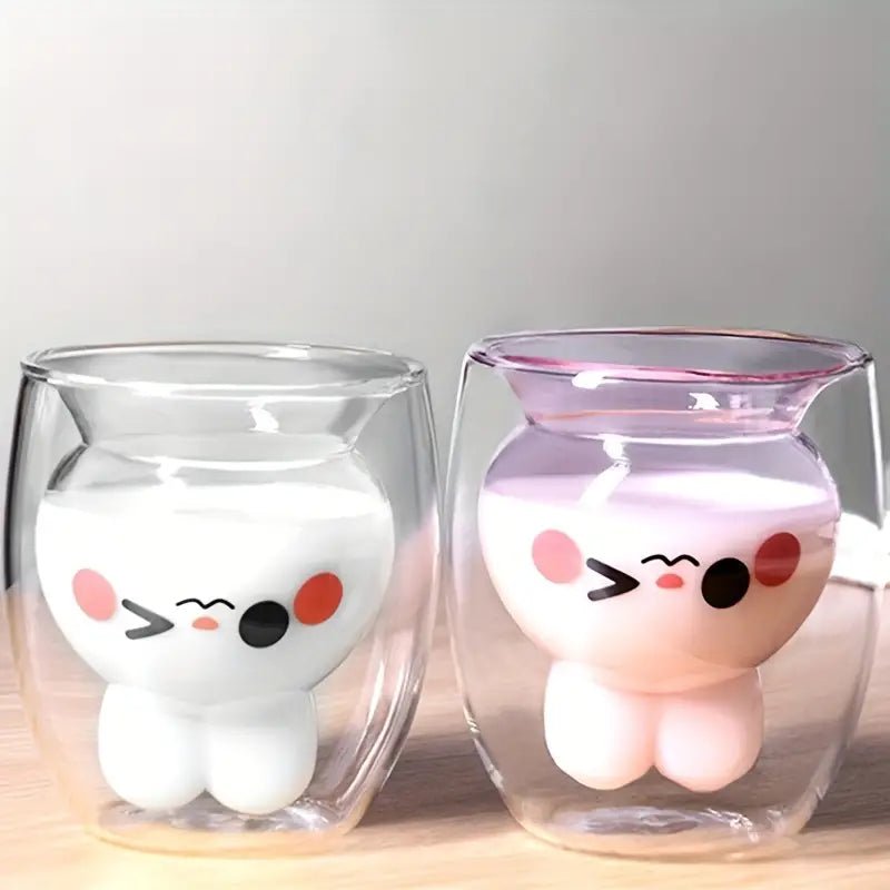 Easter Bunny Double - Layer Insulated Glass Cup - AriaCo.