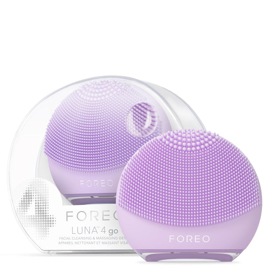 FOREO LUNA 4 go Face Cleansing Brush & Firming Face Massager - Premium Face Care - Enhances Absorption of Facial Skin Care Products - Simple Skin Care Tools - For All Skin Types - Lavender - AriaCo.