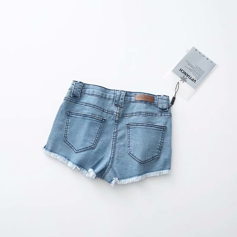 High Waist Stretch Fit Front Zip Denim Shorts - AriaCo.