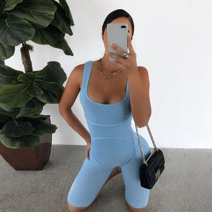 High - Waisted Athletic Bodysuit Shorts for Women - AriaCo.