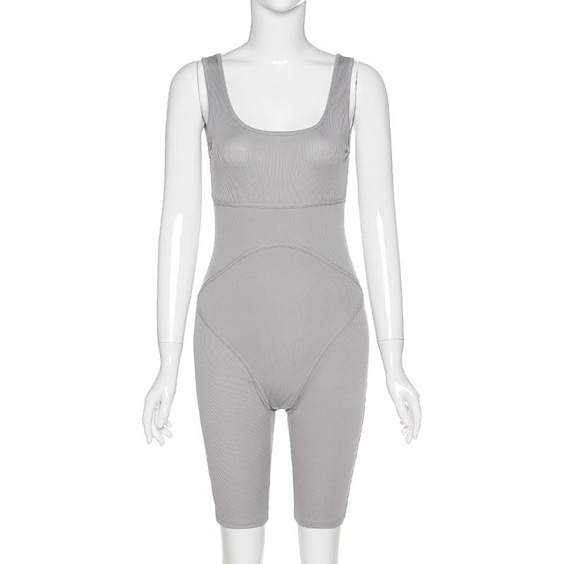High - Waisted Athletic Bodysuit Shorts for Women - AriaCo.