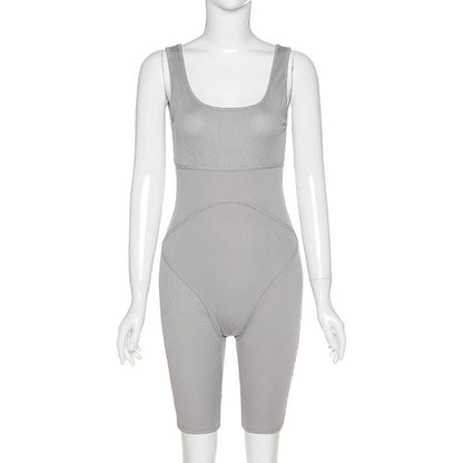 High - Waisted Athletic Bodysuit Shorts for Women - AriaCo.