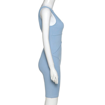 High - Waisted Athletic Bodysuit Shorts for Women - AriaCo.