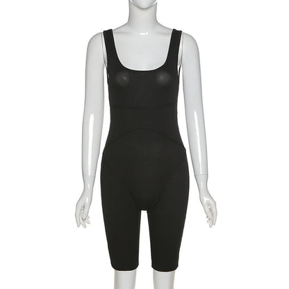 High - Waisted Athletic Bodysuit Shorts for Women - AriaCo.