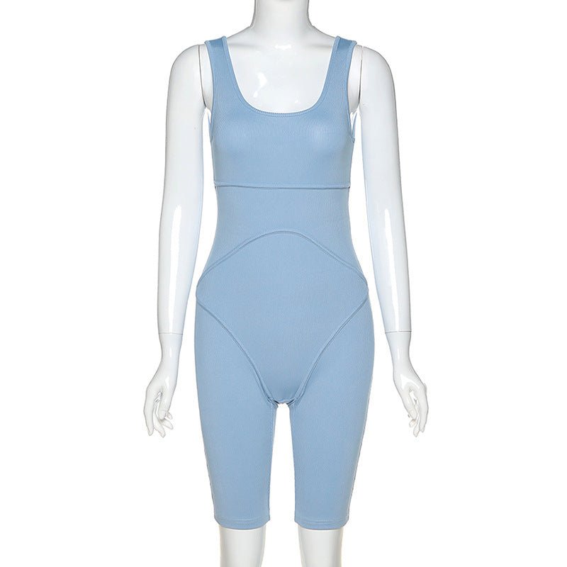 High-Waisted Athletic Bodysuit Shorts for Women - AriaCo.