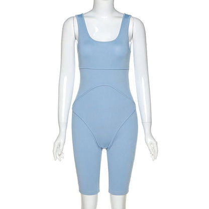 High-Waisted Athletic Bodysuit Shorts for Women - AriaCo.