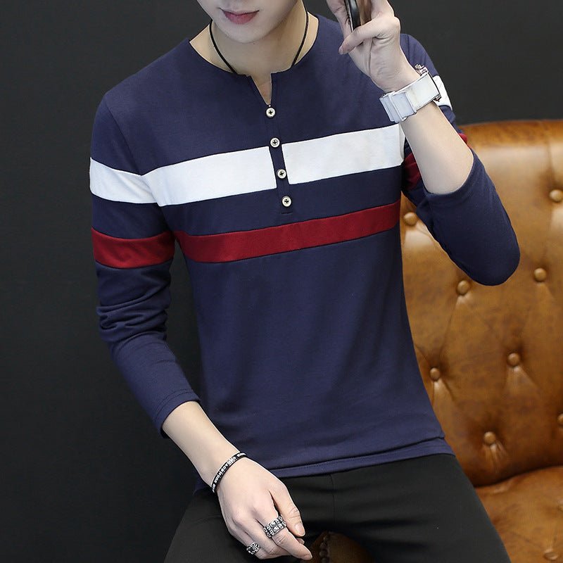 Men's Korean Style Long Sleeve T-Shirt - Autumn Collection - AriaCo.