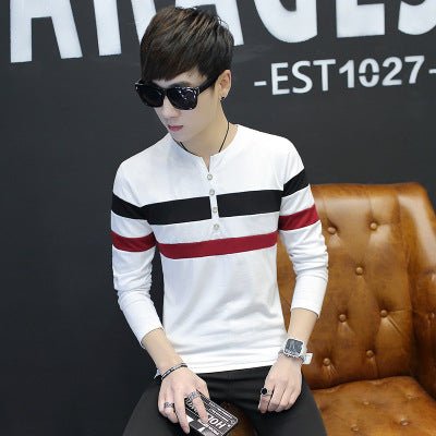 Men's Korean Style Long Sleeve T-Shirt - Autumn Collection - AriaCo.