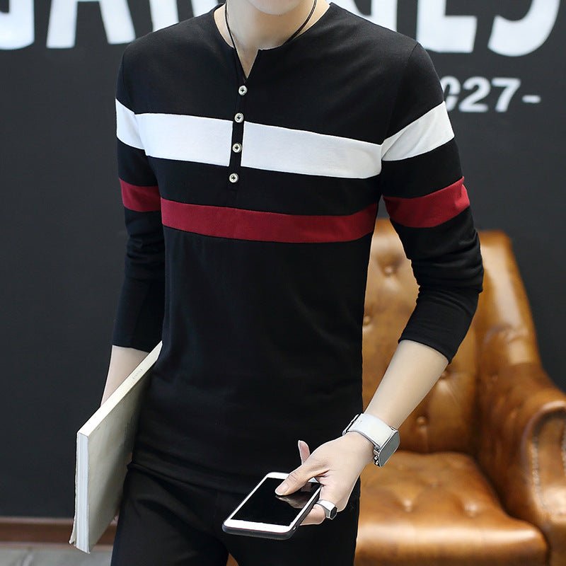 Men's Korean Style Long Sleeve T-Shirt - Autumn Collection - AriaCo.