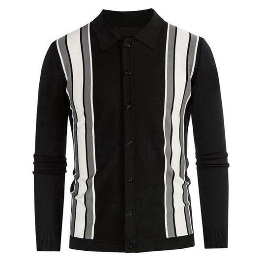 Men's Spring Thin Knitted Striped Shirt - AriaCo.