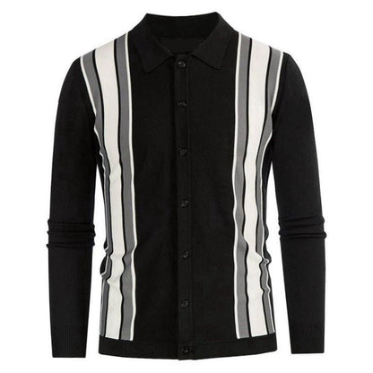 Men's Spring Thin Knitted Striped Shirt - AriaCo.