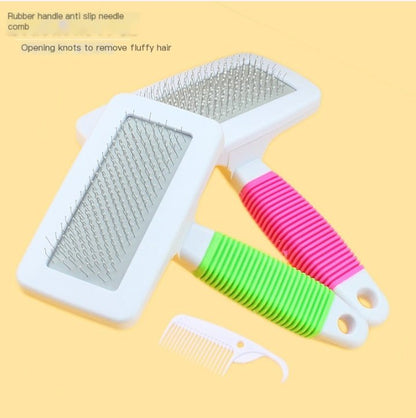Pet Massage Steel Needle Comb Handle - AriaCo.