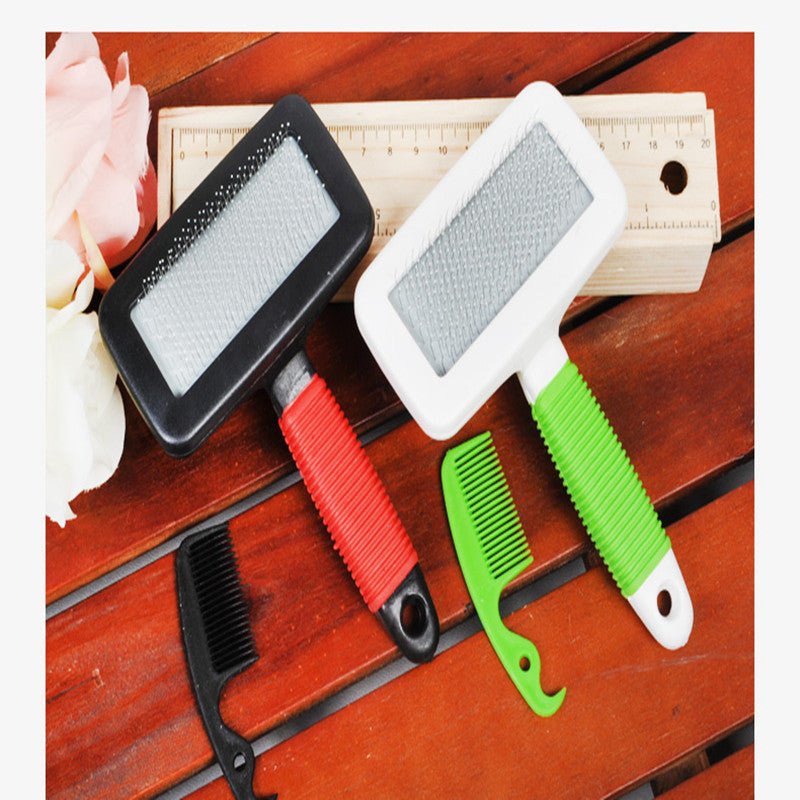Pet Massage Steel Needle Comb Handle - AriaCo.