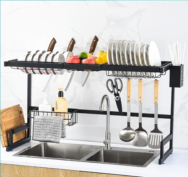 Stainless Steel Sink Rack for Dish Storage and Drainage - AriaCo.