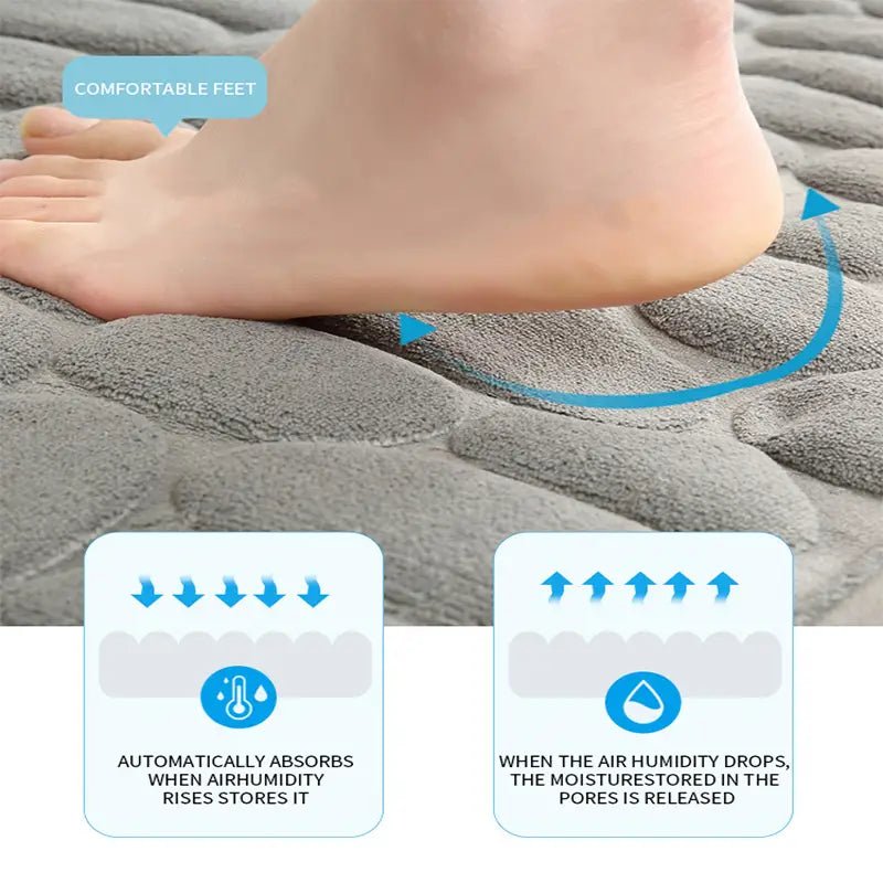 U-shaped Memory Foam Bath Mat, Super Absorbent & Non-Slip - AriaCo.