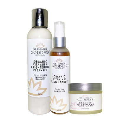 Vitamin C Brighter Skin Organic Skin Care 3 Step Cleansing Kit - AriaCo.